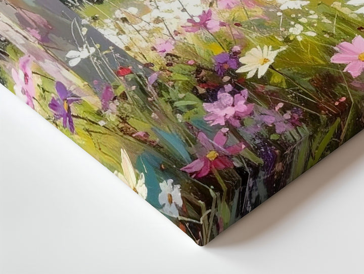 Cross in Wildflower Field Canvas – Springtime Faith & Rebirth Wall Art - Gifitto