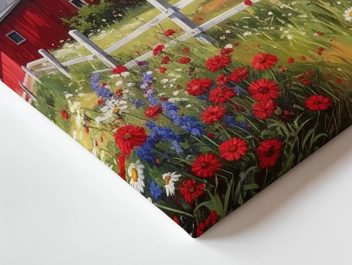 Americana Barn & Flag Canvas – Patriotic Countryside Summer Wall Art - Gifitto