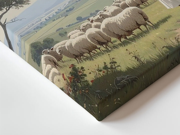 Divine Care Shepherd Canvas – Pastoral Scene with Sheep & Bible Verse - Gifitto