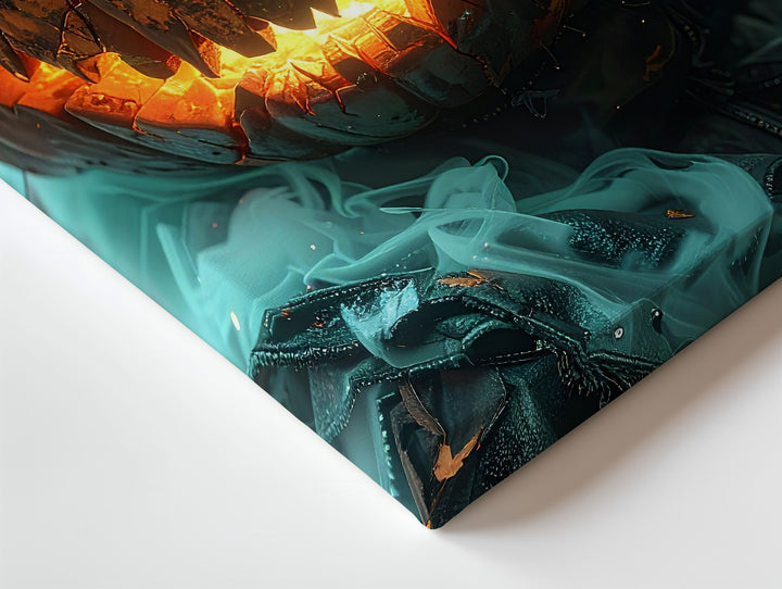 Glowing Pumpkin Demon Canvas – Cinematic Halloween Monster Wall Art - Gifitto