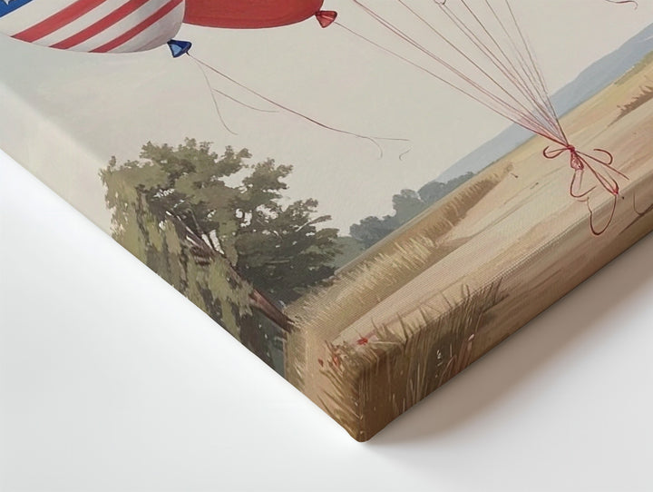 Patriotic Balloon Canvas – Festive Red & Blue 4th of July Wall Art - Gifitto
