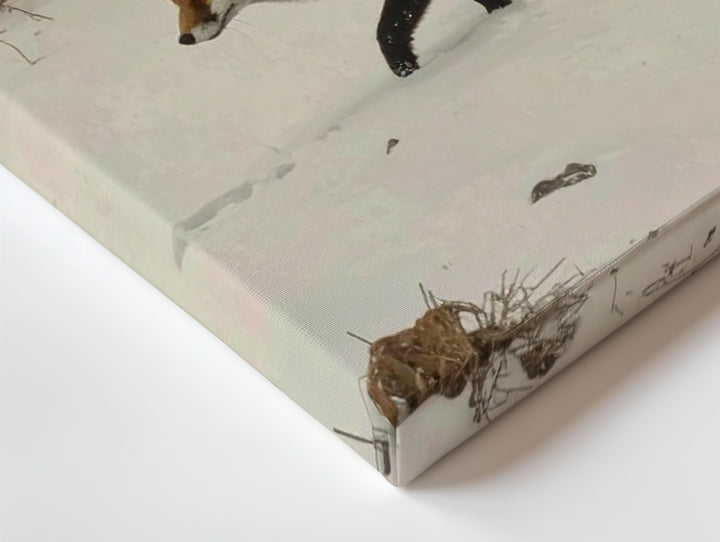 Graceful Red Fox Canvas – Minimalist Winter Wildlife Art - Gifitto