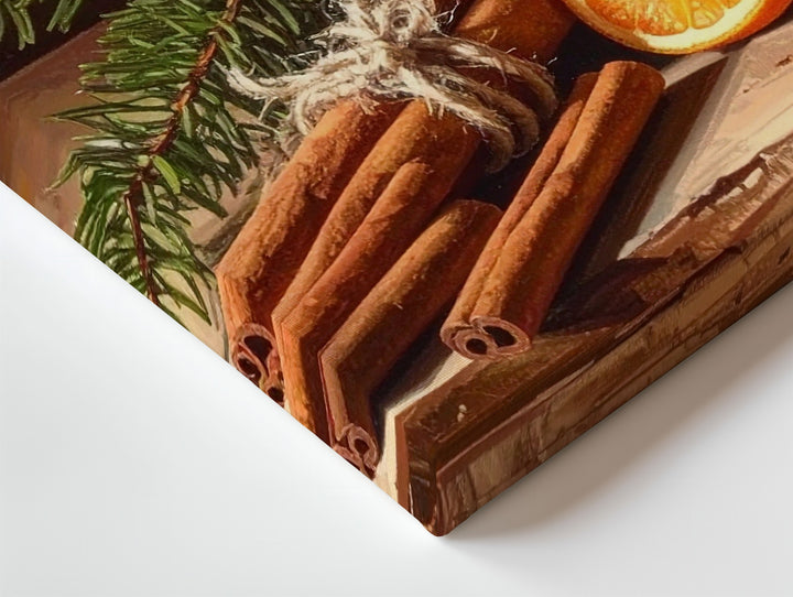 Rustic Cinnamon & Orange Christmas Canvas – Warm Holiday Still Life Art - Gifitto