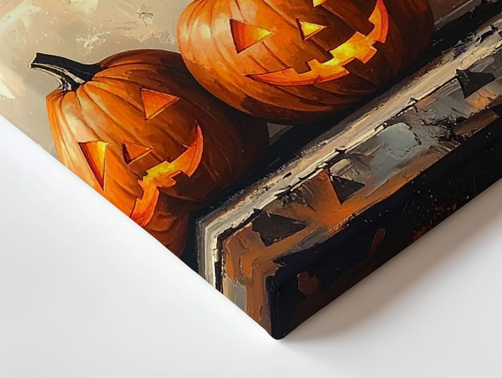 Rustic Jack-o'-Lantern Canvas – Cozy Halloween Still Life with Lavender - Gifitto