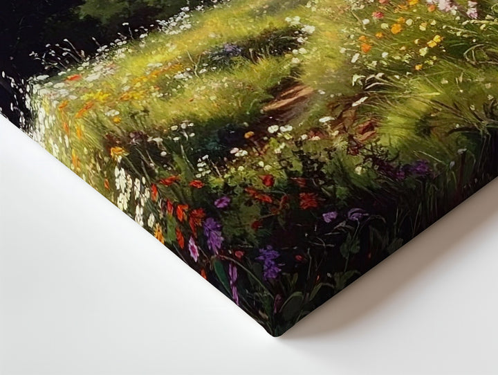 Rustic Cross in Wildflower Field Canvas – Nature-Inspired Faith Wall Art - Gifitto