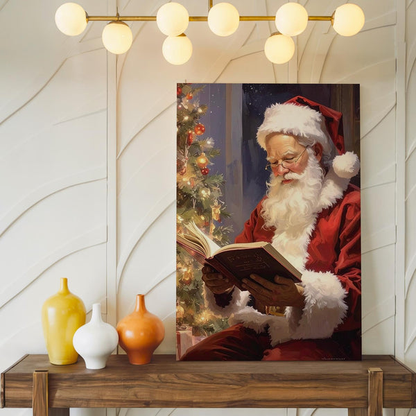 Santa’s Quiet Night Canvas – Warm Storytelling by Christmas Tree Wall Art - Gifitto