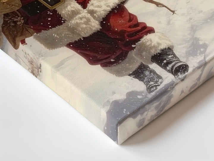 Santa and Reindeer Canvas – Heartwarming Christmas Walk with Gifts - Gifitto