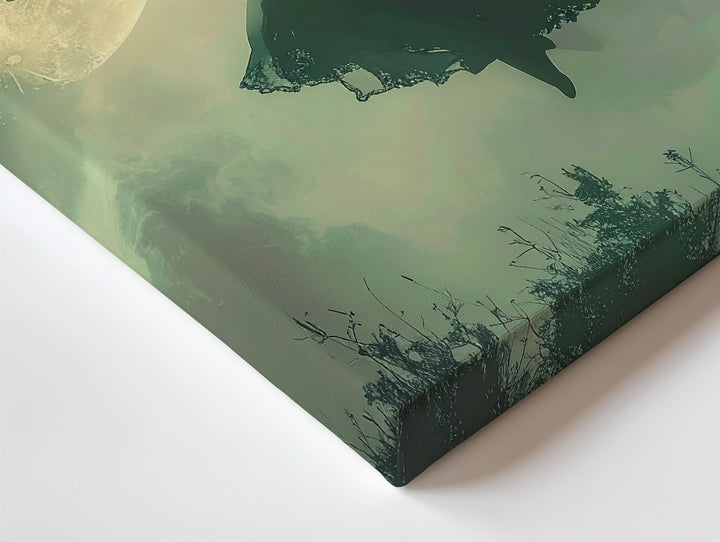 Witch Silhouette & Moon Canvas – Iconic Mystical Halloween Wall Art - Gifitto