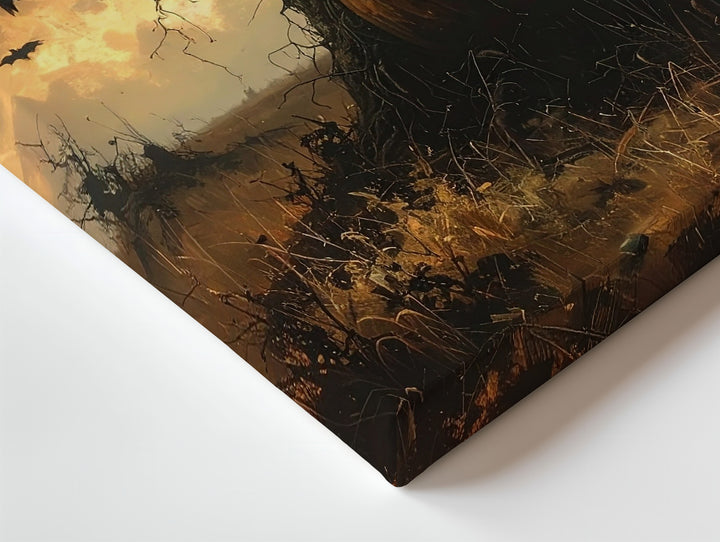 Post-Apocalyptic Jack-O’-Lantern Canvas – Folk Horror Halloween Art - Gifitto