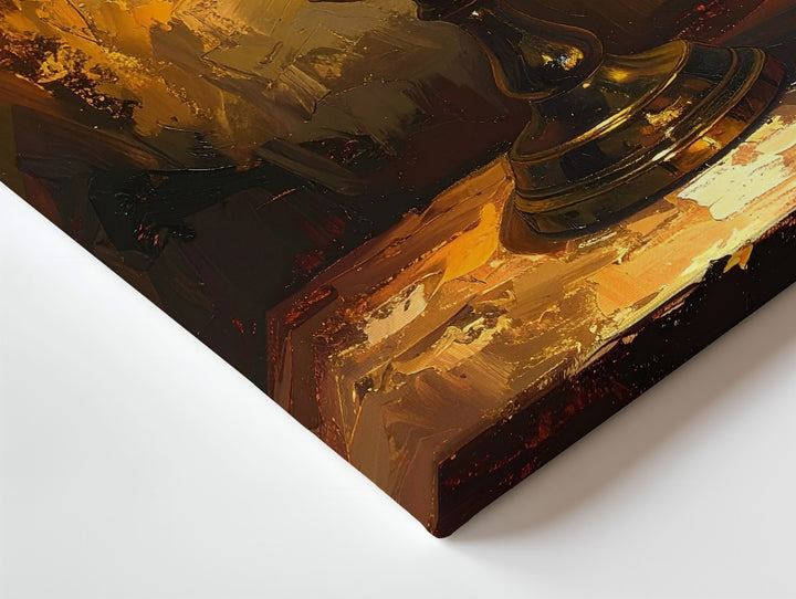 Solitary Candle Glow Canvas – Intimate Brass Holder & Flame Wall Art - Gifitto