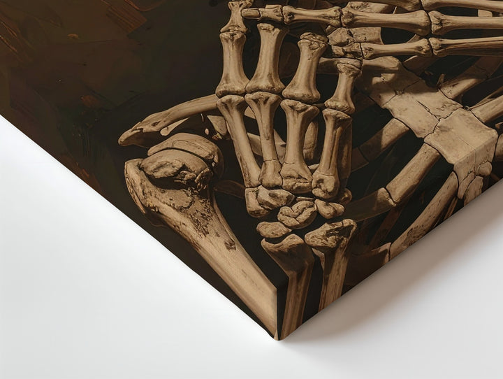 Silent Skeleton Canvas – Minimalist Anatomical Portrait of Secrecy & Stillness - Gifitto