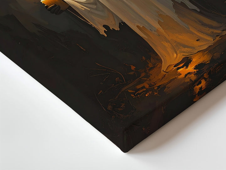 Candlelit Ghost Canvas – Intimate Halloween Glow in Darkness Wall Art - Gifitto