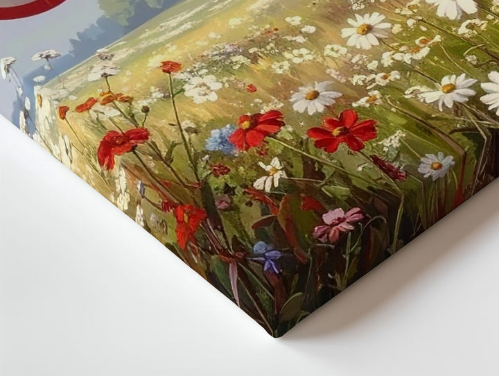 Pastel Wildflower Field Canvas – Serene Flag & Summer Calm Wall Art - Gifitto