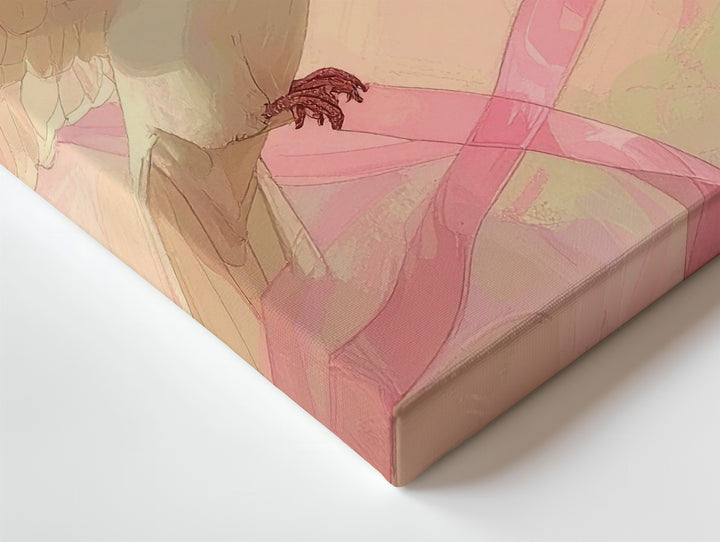 Doves & Heart Ribbon Canvas – Pastel Symbol of Love, Peace & Unity - Gifitto