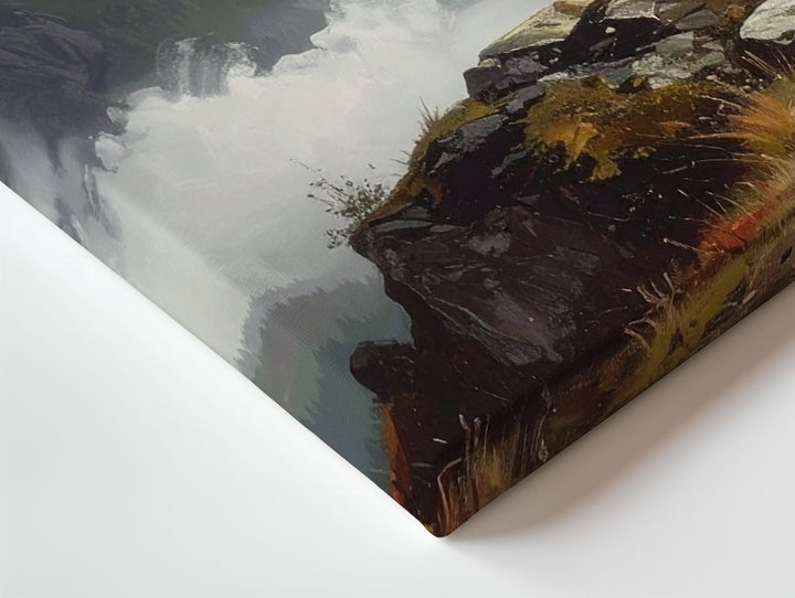 Mountain Peak Cross Canvas – Moody Sacred Landscape Wall Art - Gifitto