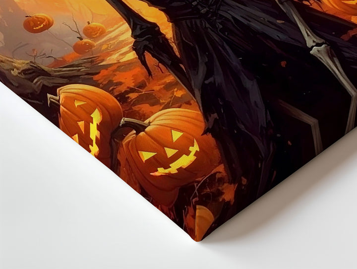 Autumn Spirit Witch Canvas – Cinematic Halloween Forest Fantasy Art - Gifitto