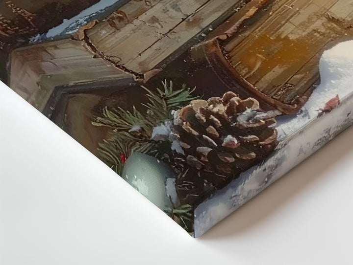 Vintage Books & Pine Canvas – Cozy Christmas Reading & Reflection Scene - Gifitto