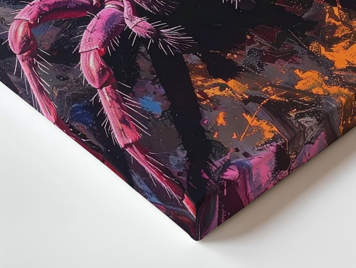Surreal Giant Spider Canvas – Vibrant Halloween Fantasy Horror Art - Gifitto