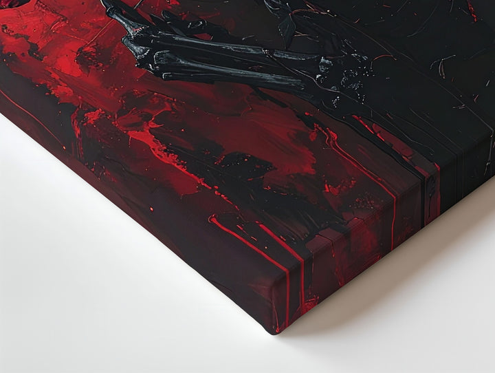 Skeleton with Rose Canvas – Gothic Romantic Horror & Poetic Decay Wall Art - Gifitto