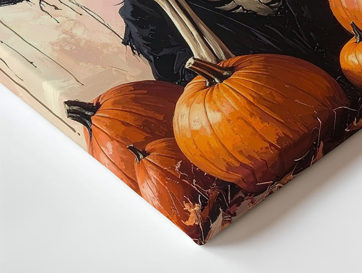 Resting Witch Skeleton Canvas – Vintage Halloween Elegance Art - Gifitto