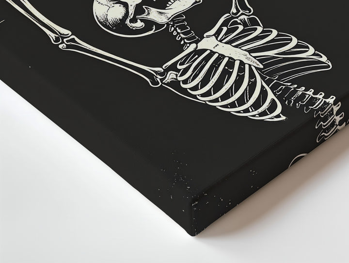 Playful Skeleton Dance Canvas – Cartoonish Halloween Celebration Wall Art - Gifitto
