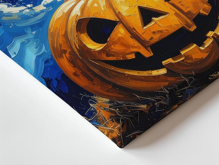 Starry Pumpkin Night Canvas – Van Gogh-Inspired Halloween Fantasy Art - Gifitto