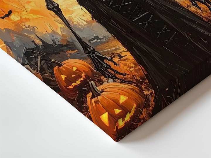Pumpkin Queen Canvas – Gothic Halloween Elegance in Enchanted Dusk - Gifitto