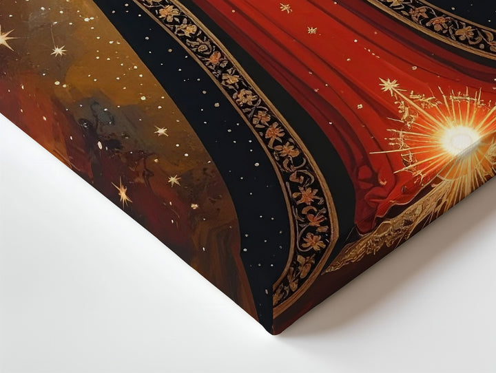 Our Lady of Guadalupe Canvas – Starry Mantle & Golden Embroidered Robe - Gifitto