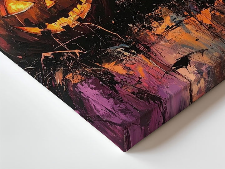 Raw Horror Jack-o’-Lantern Canvas – Dark Expressionist Halloween Art - Gifitto