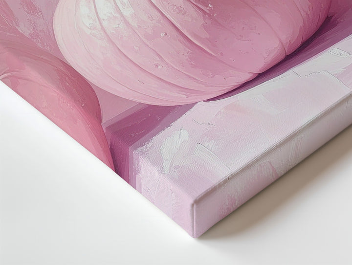 Blush Pumpkin Trio Canvas – Minimal Feminine Halloween Wall Art - Gifitto