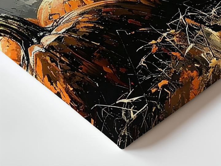 Sinister Trio Pumpkin Canvas – Haunted Halloween Jack-o'-Lanterns in Mist - Gifitto