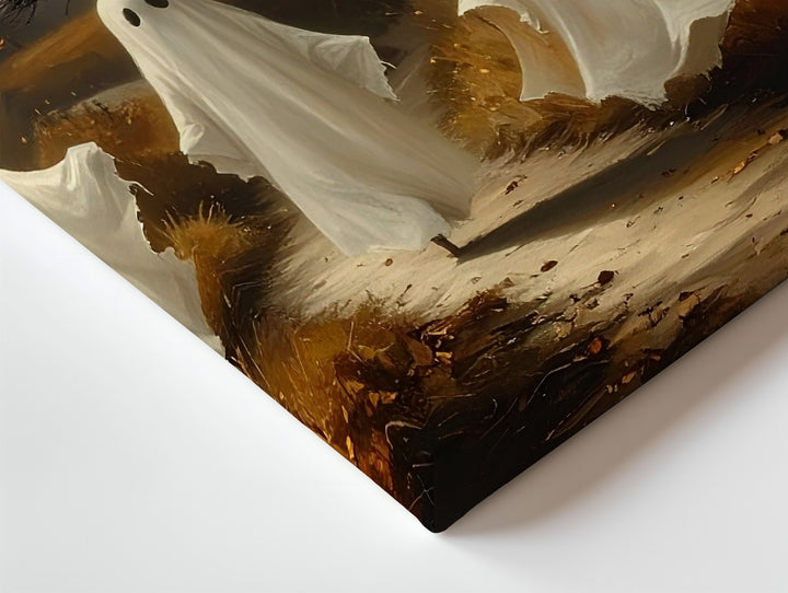 Countryside Ghost Walk Canvas – Autumn Halloween Scene with Rustic Charm - Gifitto