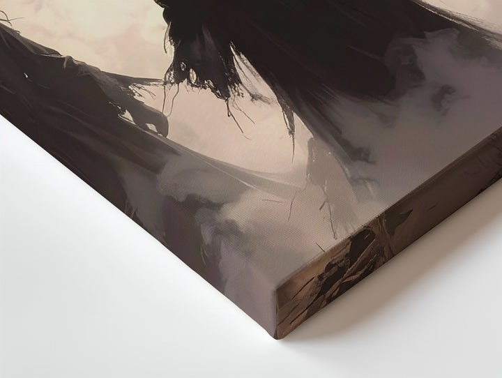 Witch Coven in Fog Canvas – Silhouetted Ritual Scene in Moonlit Shadows - Gifitto