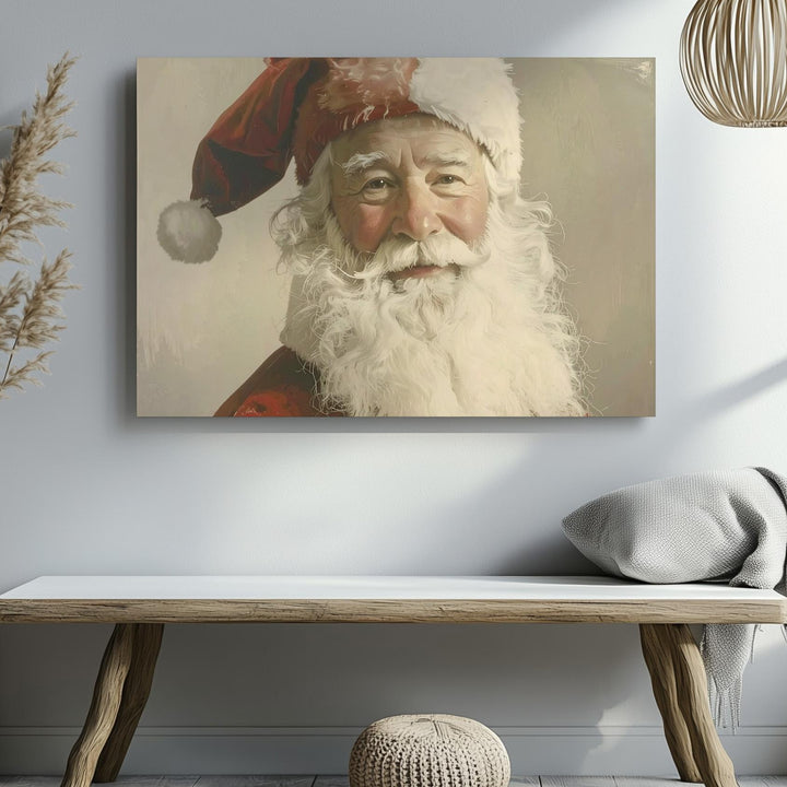 Classic Santa Claus Portrait Canvas – Timeless Holiday Warmth - Gifitto