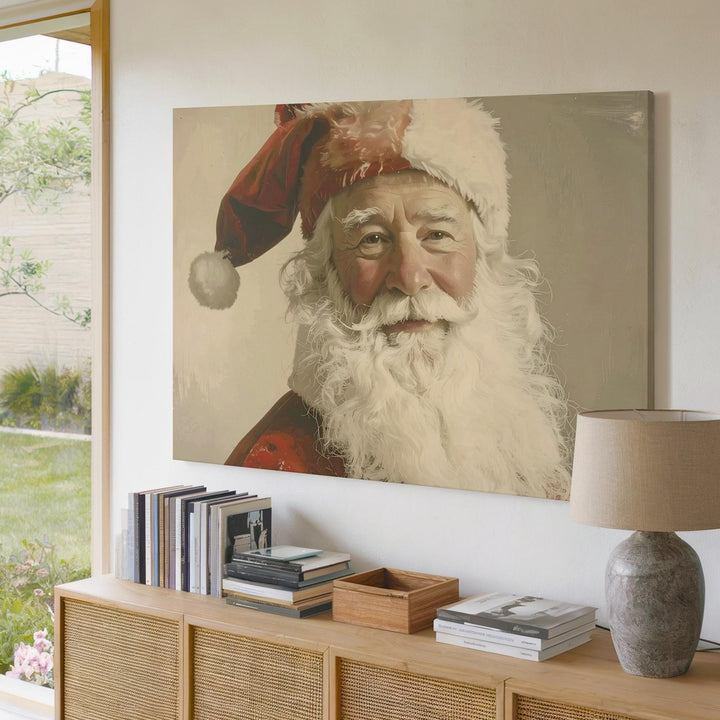 Classic Santa Claus Portrait Canvas – Timeless Holiday Warmth - Gifitto
