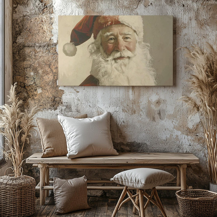 Classic Santa Claus Portrait Canvas – Timeless Holiday Warmth - Gifitto