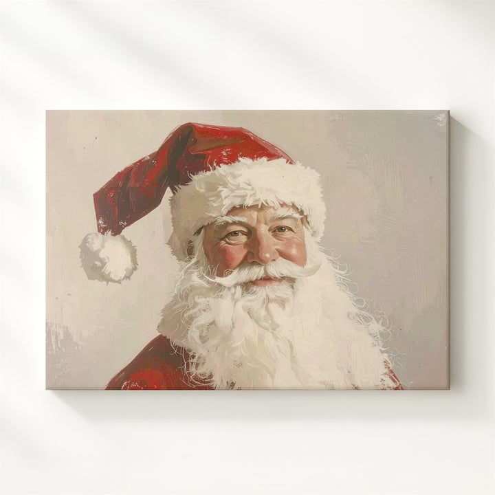 Traditional Santa Portrait Canvas – Nostalgic Holiday Charm Art - Gifitto