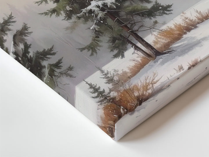 Trio of Winter Trees Canvas – Serene Snowy Forest Landscape Art - Gifitto