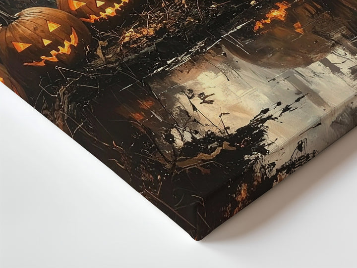 Cursed Swamp Pumpkins Canvas – Haunted Halloween Horror Art - Gifitto
