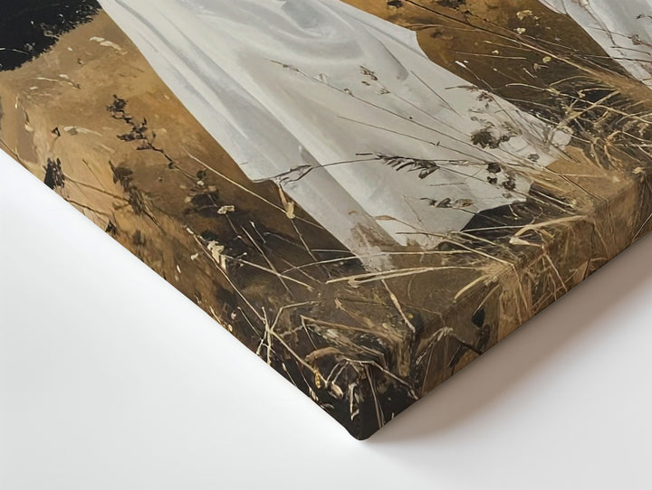 Childlike Ghosts in Autumn Field Canvas – Peaceful Rural Halloween Art - Gifitto