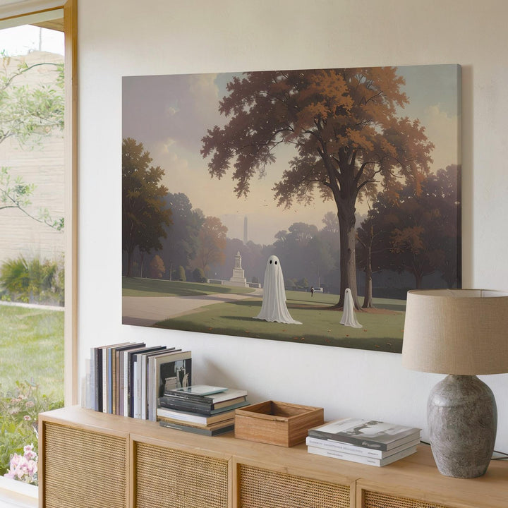 Ghosts Beneath the Autumn Tree Canvas – Vintage-Inspired Reflection on Time and Memory - Gifitto