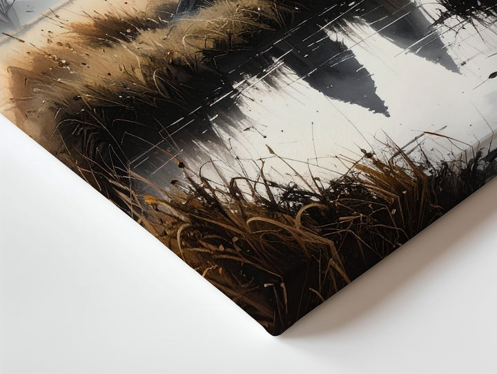 Ghosts by the Marsh Canvas – Atmospheric Haunted Landscape Art - Gifitto