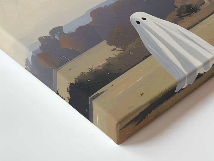 Autumn Ghost Companions Canvas – Vintage-Style Haunting in Fall Park - Gifitto