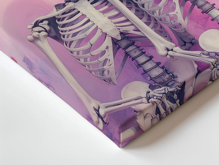 Eternal Embrace Canvas – Poetic Skeleton Romance Wall Art - Gifitto