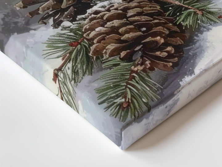 Minimalist Pinecones Canvas – Quiet Winter Nature Still Life - Gifitto