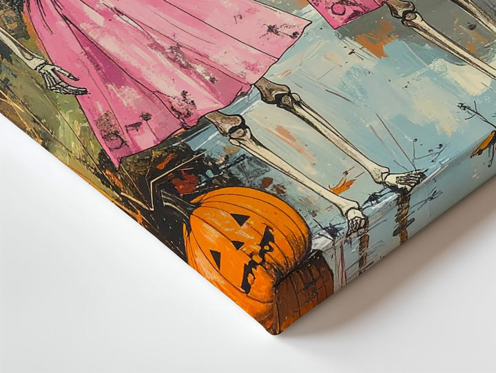 Twilight Witch Gathering Canvas – Painterly Halloween Art with Colorful Hats - Gifitto
