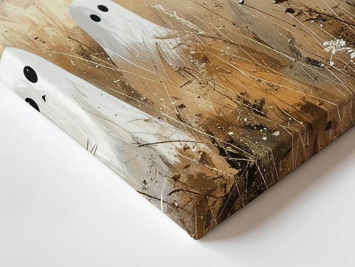 Ghosts in Wheat Field Canvas – Serene Autumn Halloween Countryside Art - Gifitto