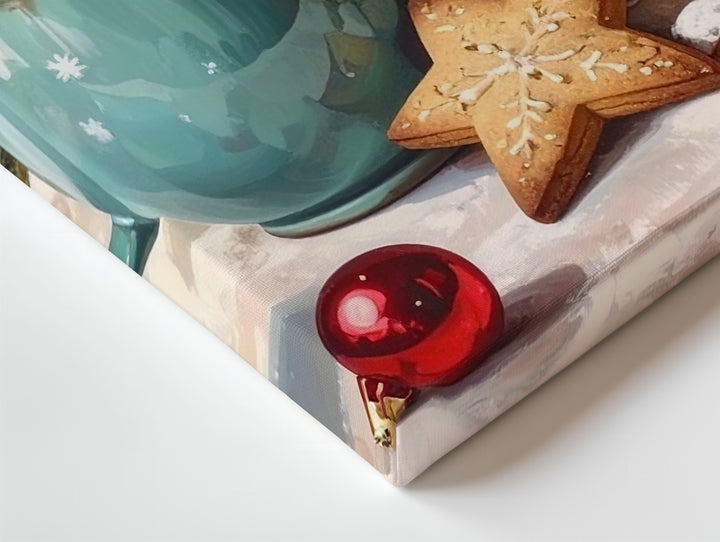 Cozy Holiday Mugs Canvas – Warm Cocoa with Star Cookies & Ornaments - Gifitto
