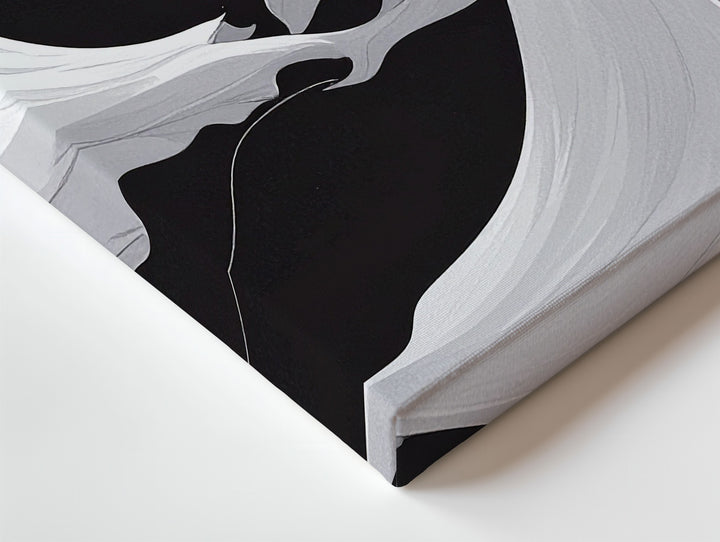 Playful Ghost Duo Canvas – Minimalist Halloween Wall Art in Black & White - Gifitto