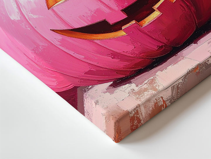 Hot Pink Jack-O’-Lantern Canvas – Bold Pop-Art Halloween Wall Decor - Gifitto